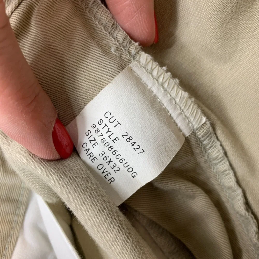 Polo Ralph Lauren Chino Pants Mens 36 x 32 Khaki Tan Pleated Vintage Made In USA
